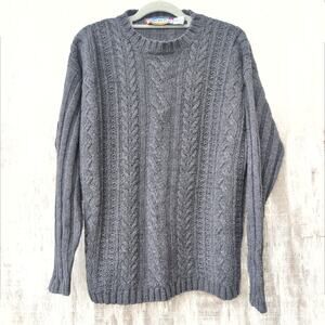 VTG 90's Concrete Made For The Street WoolBlend Retro Cable Knit Preppy Sz Med